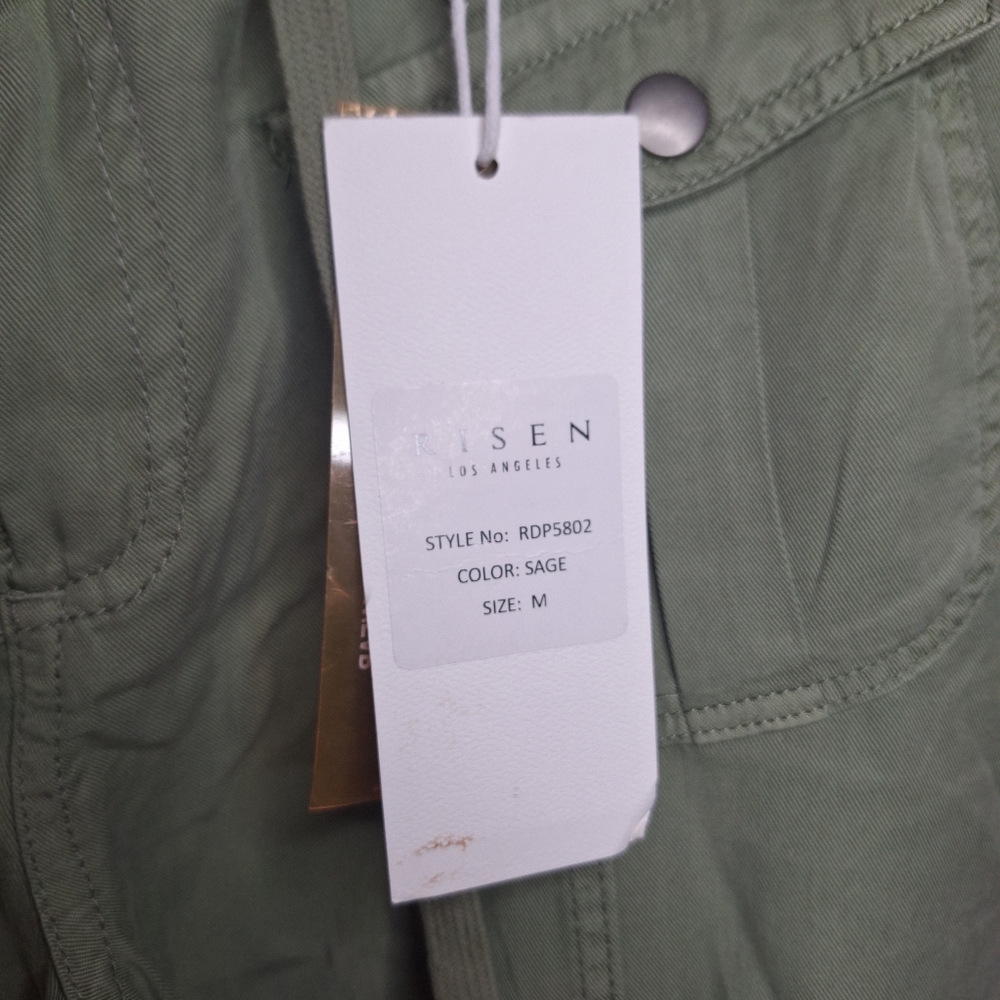 Risen M Sage High-Rise Cargo Utility Pants Soft & Drapey Straight Leg Boutique - Picture 5 of 7